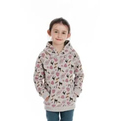 Horseware Kids' Allover Print Hoody - Grey Melange