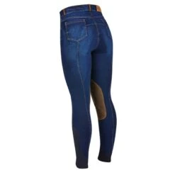 Dublin Women's Shona Knee Patch Denim Breeches - Blue Denim/Navy