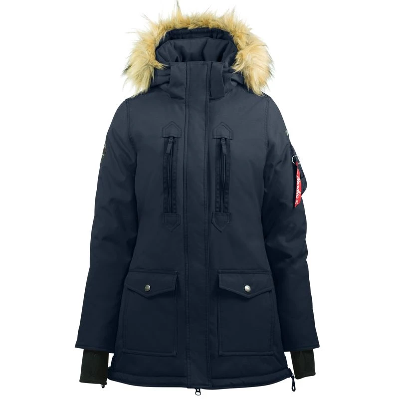 Horze Women's Brooke Long Parka Jacket - Dark Navy 6 Horze Women's Brooke Long Parka Jacket - Dark Navy - Image 6