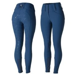 Horze Women's Desiree High Waist Full Seat Breeches - Night Dark Blue