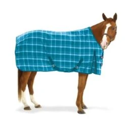 Equi-Essentials EZ-Care Plaid Stable Sheet - Turquoise Plaid