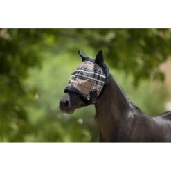 Kensington Pony Fly Mask W/Ears & Fleece Trim - Deluxe Black