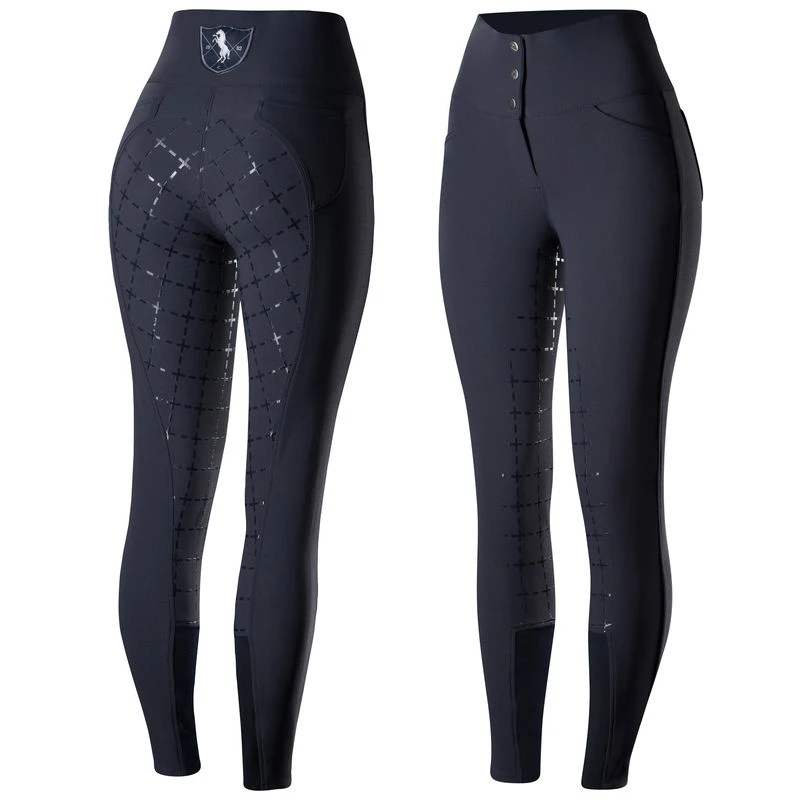 Horze Women's Desiree Full Seat Breeches - Dark Navy 1 Horze Women's Desiree Full Seat Breeches - Dark Navy
