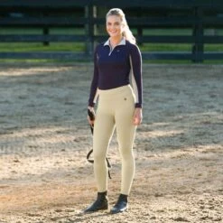 Horze Women's Juliet HyPer Flex Knee Patch Tights - Tan -Kensington Shop 378601 800 800