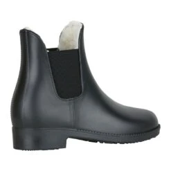 Horze Kids' Bonn Rubber Paddock Boots W/Faux Fur Lining - Black -Kensington Shop 384829 800 800