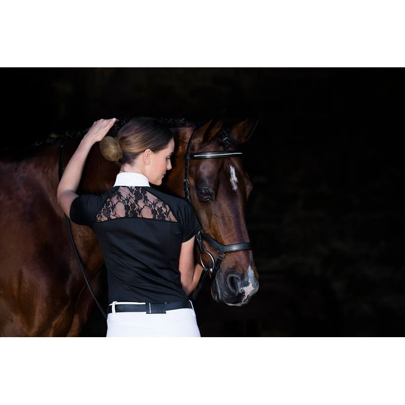 Horseware Women's Sara Jersey Short Sleeve Competition Shirt - Black 1 Horseware Women's Sara Jersey Short Sleeve Competition Shirt - Black