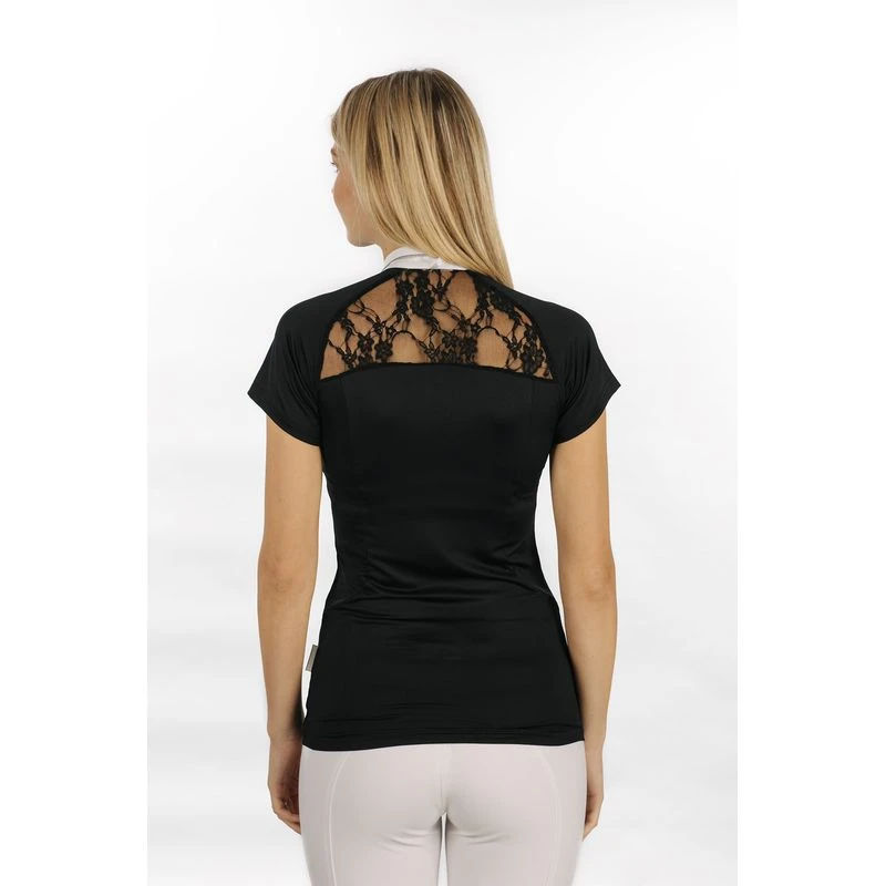 Horseware Women's Sara Jersey Short Sleeve Competition Shirt - Black 4 Horseware Women's Sara Jersey Short Sleeve Competition Shirt - Black - Image 4