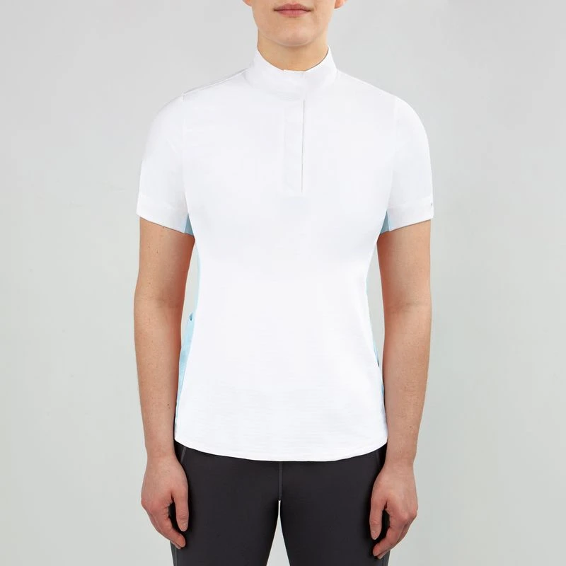 Irideon Women's Ciara Short Sleeve IceFil Show Shirt - White/Energy Blue 3 Irideon Women's Ciara Short Sleeve IceFil Show Shirt - White/Energy Blue - Image 3