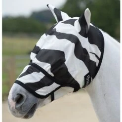 Bucas Buzz-Off Extended Nose Fly Mask W/Ears - Zebra