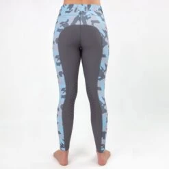 Irideon Women's Horsehead Camo Knee Patch Tights - Energy Blue -Kensington Shop 401411 800 800