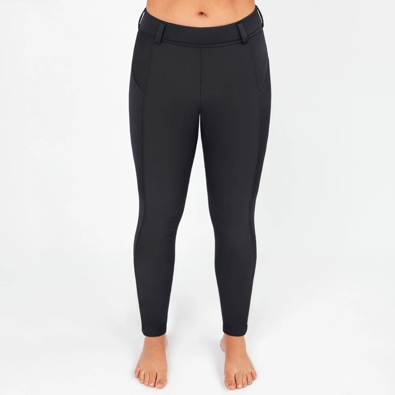 Irideon Kids' Thermasoft Knee Patch Breeches - Black 1 Irideon Kids' Thermasoft Knee Patch Breeches - Black