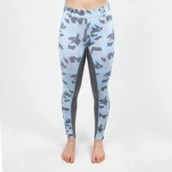 Irideon Women's Horsehead Camo Full Seat Tights - Energy Blue