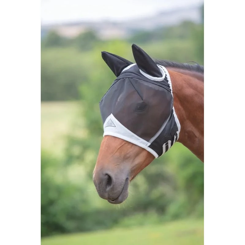 Shires Fine Mesh Fly Mask W/Ears - Black 1 Shires Fine Mesh Fly Mask W/Ears - Black