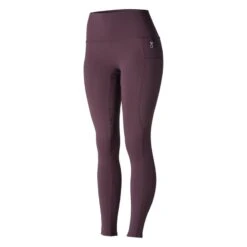 Horze Women's Gillian Silicone Full Seat Tights - Vineyard Wine Red -Kensington Shop 415648 800 800