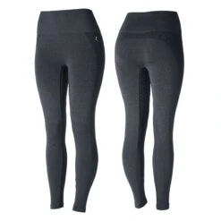 Horze Women's Naomi Seamless Silicone Full Seat Tights - Dark Navy/Black