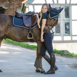 Horze Women's Limited Edition Saphira Ventilated Full Seat Breeches - Dark Navy -Kensington Shop 416054 800 800