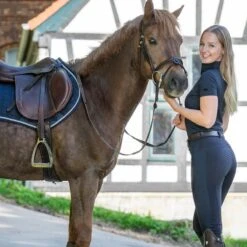 Horze Women's Limited Edition Saphira Ventilated Full Seat Breeches - Dark Navy -Kensington Shop 416055 800 800