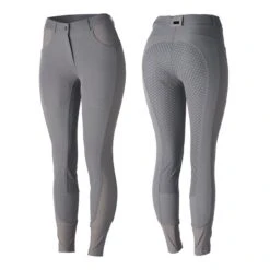 Horze Women's Limited Edition Saphira Ventilated Full Seat Breeches - Silver Scone