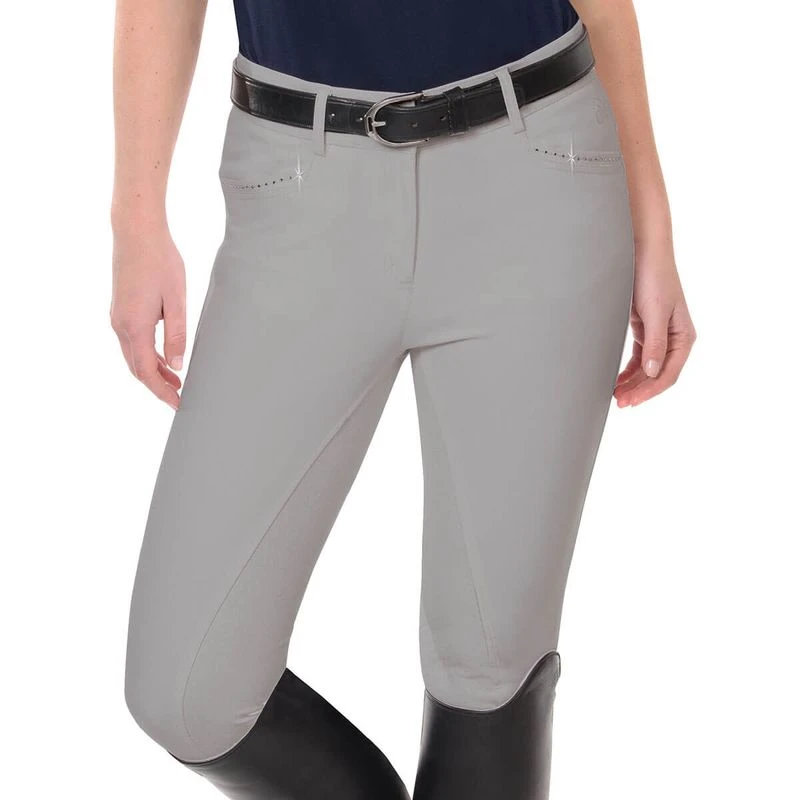 Ovation Women's Elegance Sparkle Full Seat Breeches - Grey 1 Ovation Women's Elegance Sparkle Full Seat Breeches - Grey