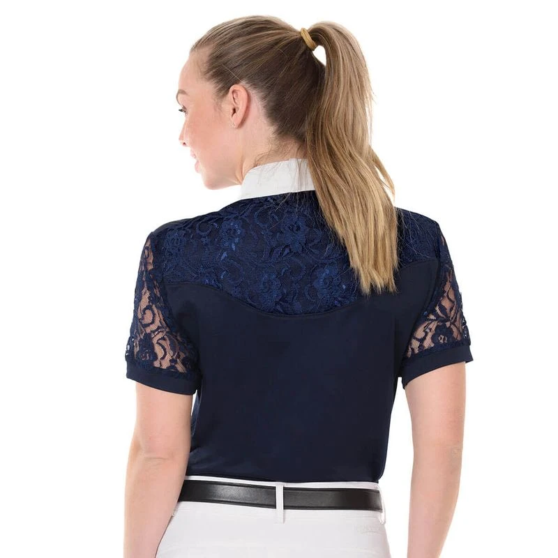 Ovation Women's Elegance Lace Show Shirt - Navy 2 Ovation Women's Elegance Lace Show Shirt - Navy - Image 2