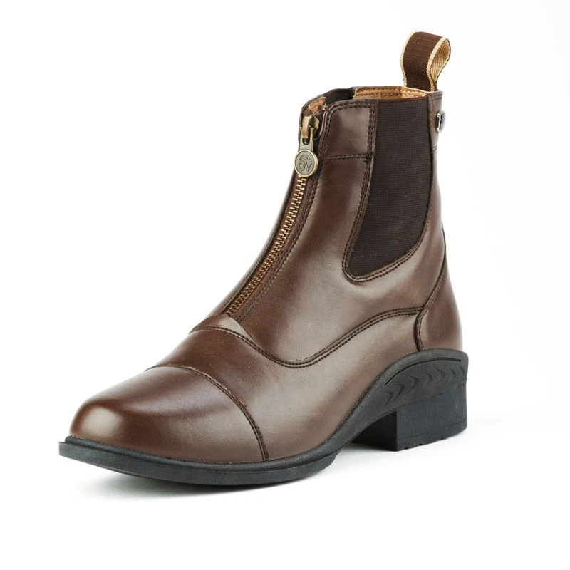Ovation Kids' Quantum Zip Front Paddock Boot - Brown 1 Ovation Kids' Quantum Zip Front Paddock Boot - Brown