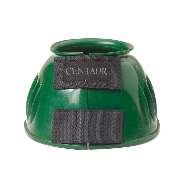 Centaur PVC Ribbed Double Hook And Loop Bell Boots - Dark Green 1 Centaur PVC Ribbed Double Hook And Loop Bell Boots - Dark Green