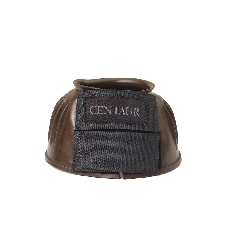 Centaur PVC Ribbed Double Hook And Loop Bell Boots - Brown 1 Centaur PVC Ribbed Double Hook And Loop Bell Boots - Brown