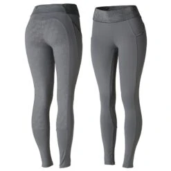 Horze Women's Radiance Silicone Full Seat Tights - Grey