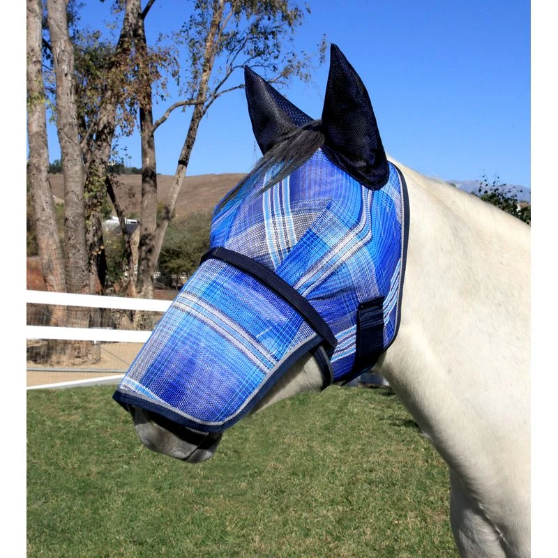 Kensington Signature Fly Mask W/Nose, Ears And Forelock Hole - Kentucky Blue 1 Kensington Signature Fly Mask W/Nose, Ears And Forelock Hole - Kentucky Blue