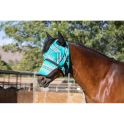 Kensington Signature Fly Mask W/Nose, Ears And Forelock Hole - Atlantis