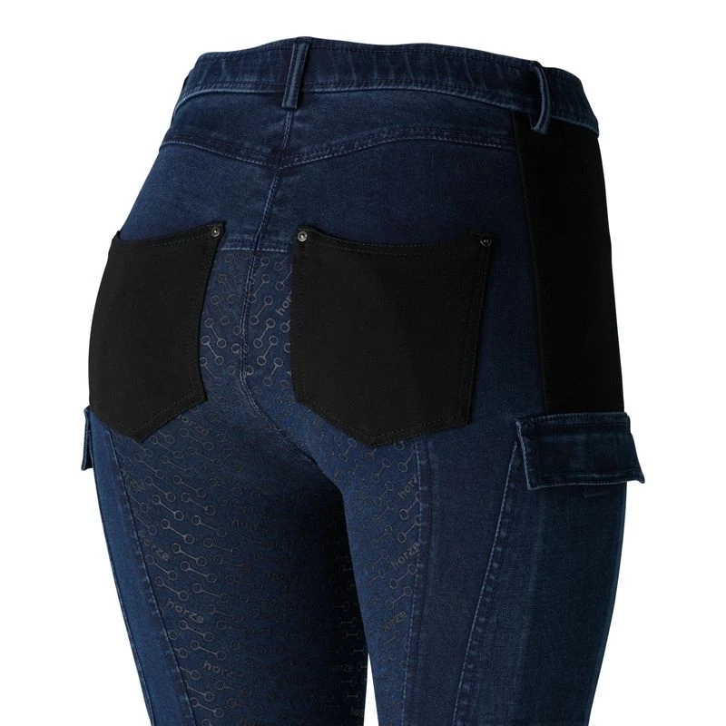 Horze Women's Limited Edition Ivy Full Seat Cargo Breeches - Dark Blue/Black 2 Horze Women's Limited Edition Ivy Full Seat Cargo Breeches - Dark Blue/Black - Image 2
