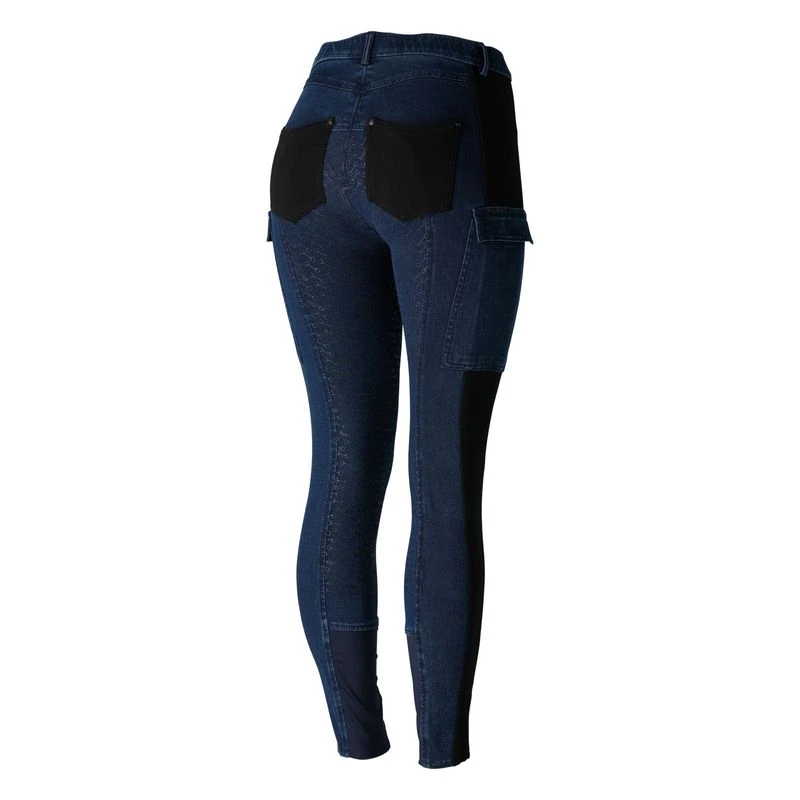 Horze Women's Limited Edition Ivy Full Seat Cargo Breeches - Dark Blue/Black 5 Horze Women's Limited Edition Ivy Full Seat Cargo Breeches - Dark Blue/Black - Image 5
