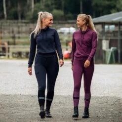 Horze Women's Elinor Cotton Stretch Riding Tights - Eggplant Dark Purple -Kensington Shop 452566 800 800