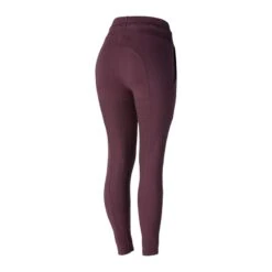 Horze Women's Elinor Cotton Stretch Riding Tights - Eggplant Dark Purple -Kensington Shop 452567 800 800