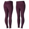 Horze Women's Active Winter Silicone Knee Patch Tights - Eggplant Dark Purple