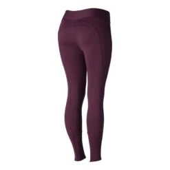 Horze Women's Active Winter Silicone Knee Patch Tights - Eggplant Dark Purple -Kensington Shop 452820 800 800
