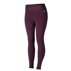 Horze Women's Active Winter Silicone Knee Patch Tights - Eggplant Dark Purple -Kensington Shop 452821 800 800