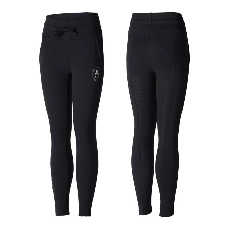 Horze Kids' Elinor Cotton Stretch Riding Tights - Dark Navy 1 Horze Kids' Elinor Cotton Stretch Riding Tights - Dark Navy