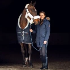 B Vertigo Women's Gwyneth Winter Parka Jacket - Dark Navy -Kensington Shop 475624 800 800