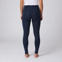 Horze Women's Enora Winter Full Seat Tights W/Shiny Zippers - Dark Blue -Kensington Shop 475929 800 800