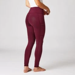 Horze Women's Roselina Full Seat Tights W/Crystal Details - Poppy Red -Kensington Shop 476127 800 800