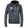Finntack Pro College Zip Front Hoodie - Dark Melange Grey