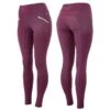 Horze Women's Enora Winter Full Seat Tights W/Shiny Zippers - Dark Red