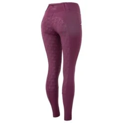 Horze Women's Enora Winter Full Seat Tights W/Shiny Zippers - Dark Red -Kensington Shop 476352 800 800