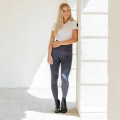 Horze Women's Vanessa Slimming Seamless Tights - Denim Blue 9 Horze Women's Vanessa Slimming Seamless Tights - Denim Blue -Kensington Shop 476776 800 800