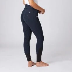 Horze Women's High Waist Bit Print Silicone Full Seat Breeches - Dark Blue -Kensington Shop 477467 800 800