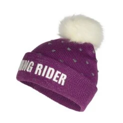 Horze Kids' Terry Reflective Knitted Hat - Arty Purple