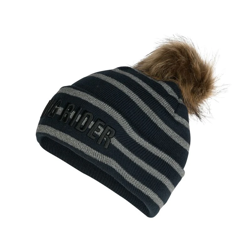Horze Kids' Terry Reflective Knitted Hat - Dark Navy 1 Horze Kids' Terry Reflective Knitted Hat - Dark Navy