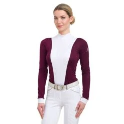 Cavalliera Women's Queen Long Sleeve Show Shirt - Aubergine