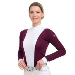 Cavalliera Women's Queen Long Sleeve Show Shirt - Aubergine -Kensington Shop 496508 800 800